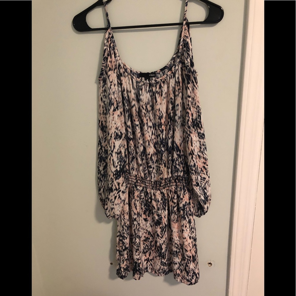 Aqua Cold Shoulder Dress.